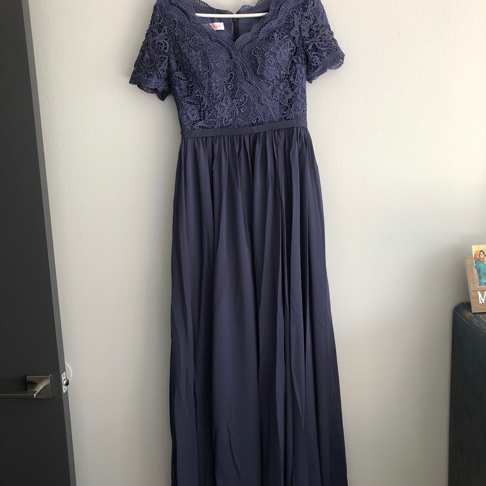 Floor length bridesmaid dress